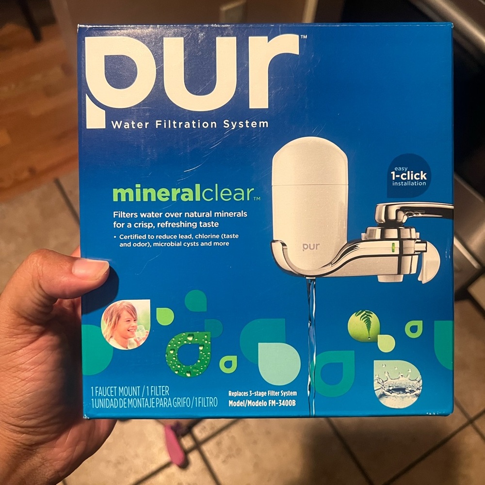 PUR Blue and White Faucet Mount Filter